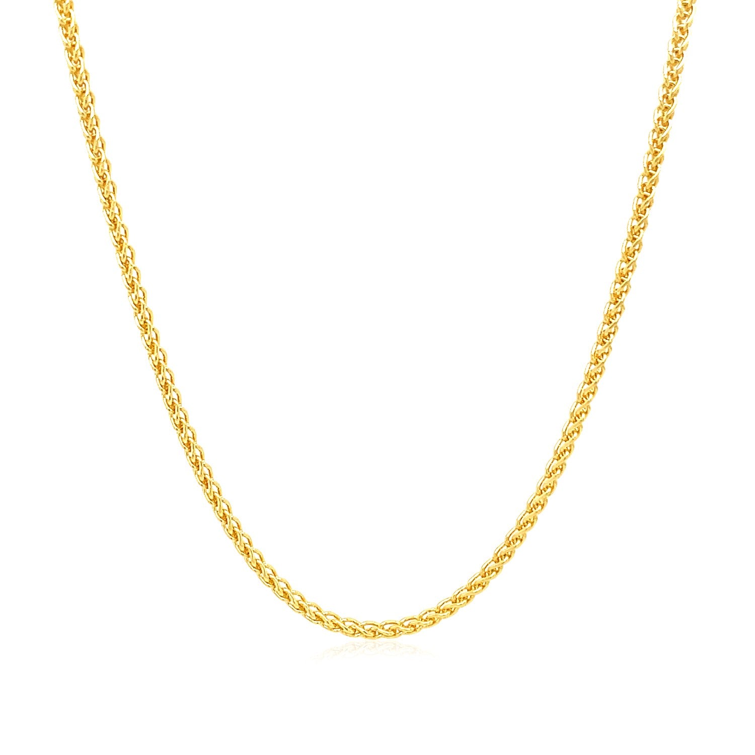 14k Yellow Gold Round Wheat Chain (1.50 mm) 