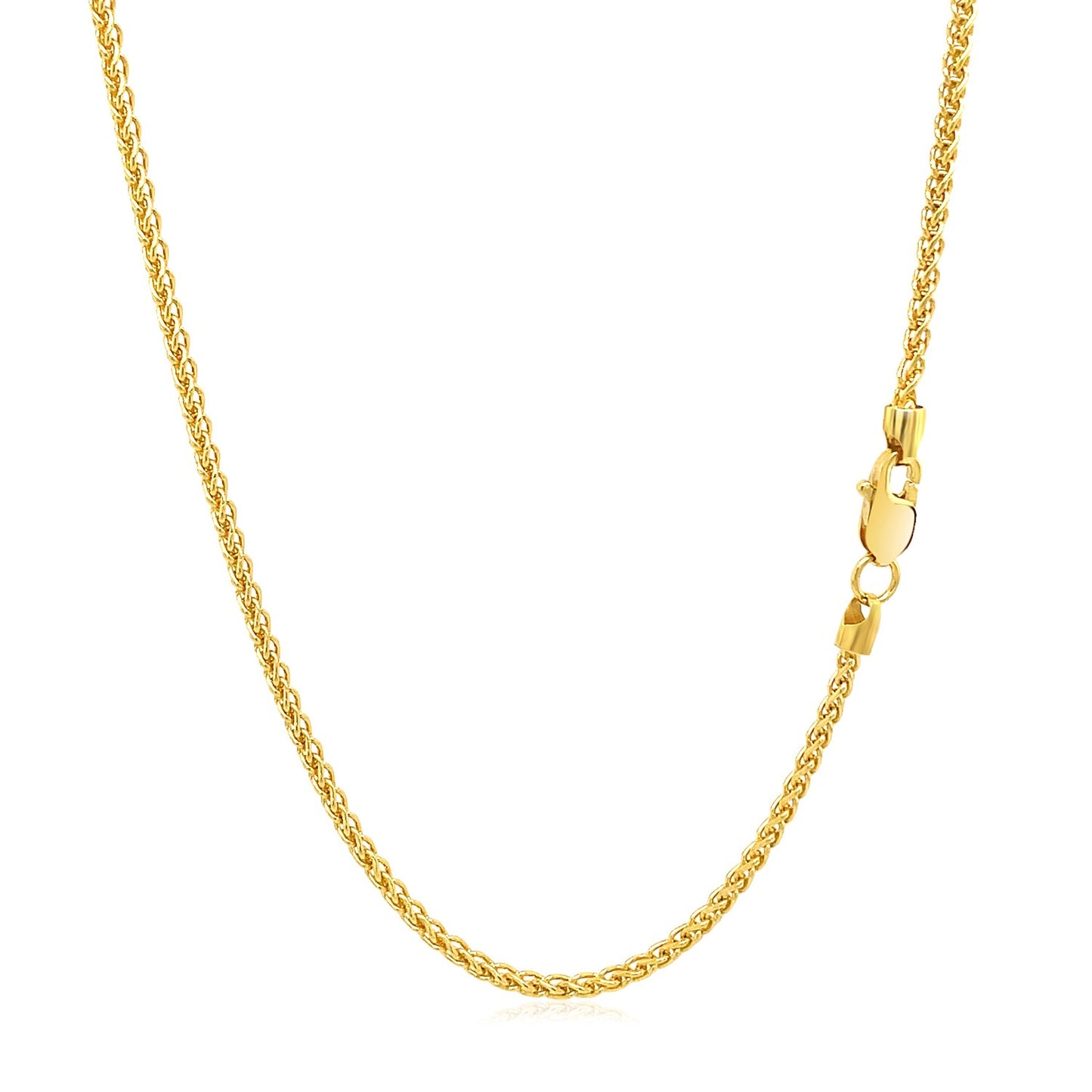 14k Yellow Gold Round Wheat Chain (1.50 mm) 