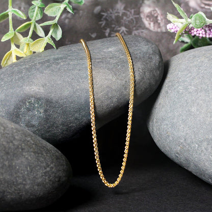 14k Yellow Gold Round Wheat Chain (1.50 mm) 