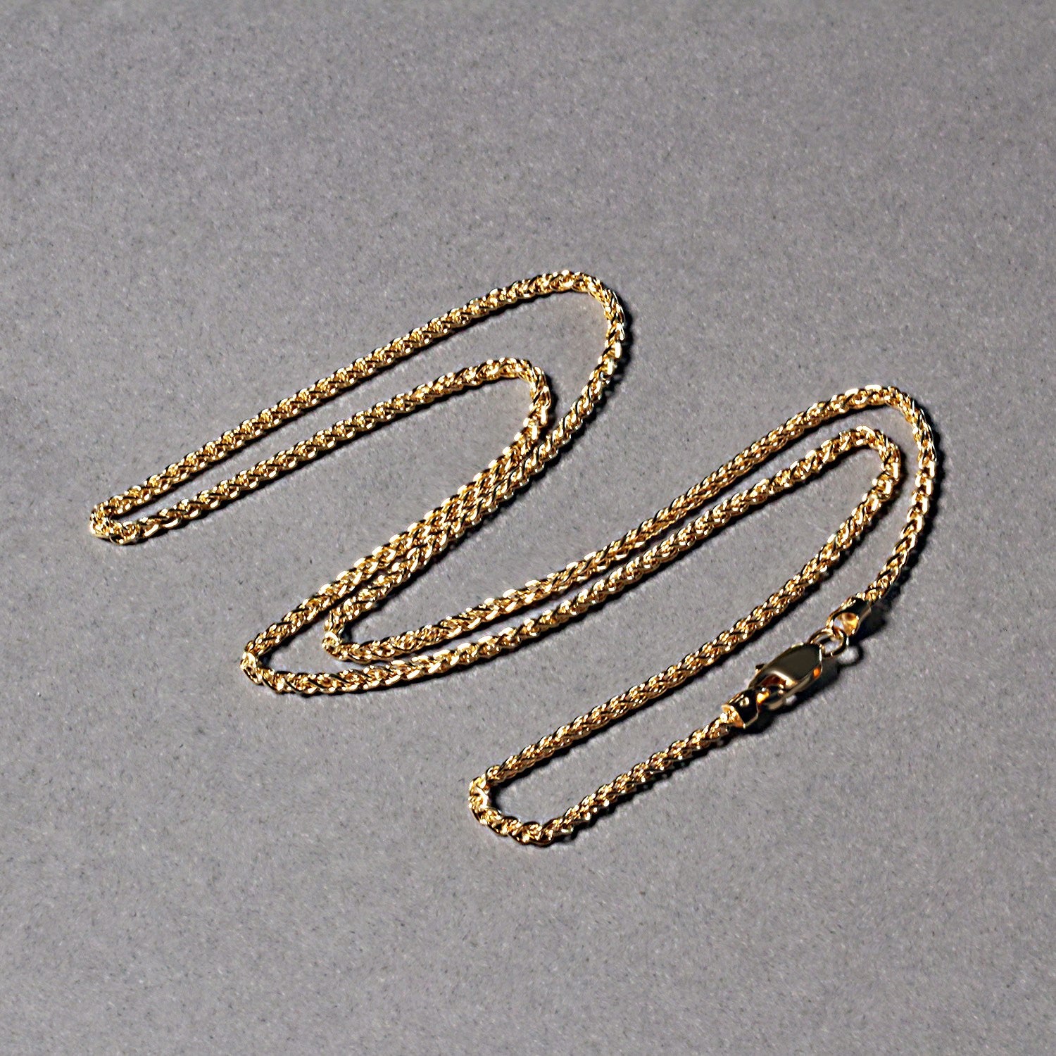 14k Yellow Gold Round Wheat Chain (1.50 mm) 