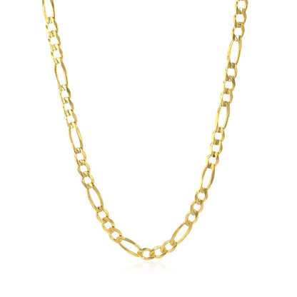 14k Yellow Gold Solid Figaro Chain (3.80 mm) 