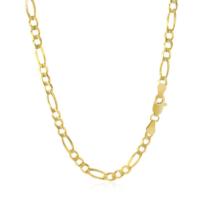 14k Yellow Gold Solid Figaro Chain (3.80 mm) 