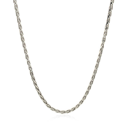 Sterling Silver Rhodium Plated Wheat Chain (2.20 mm) 