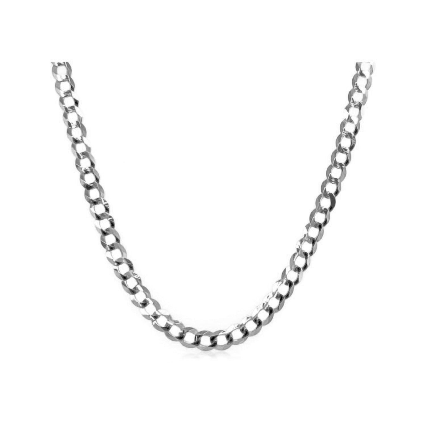 14k White Gold Solid Curb Chain (2.60 mm) 