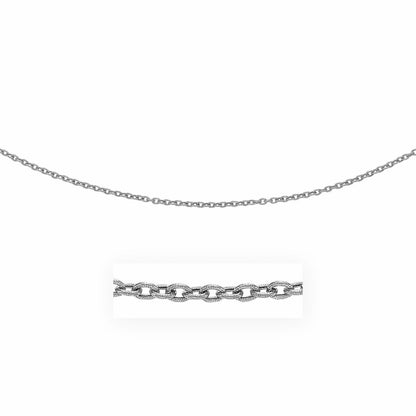 14k White Gold Pendant Chain with Textured Links (2.90 mm) 