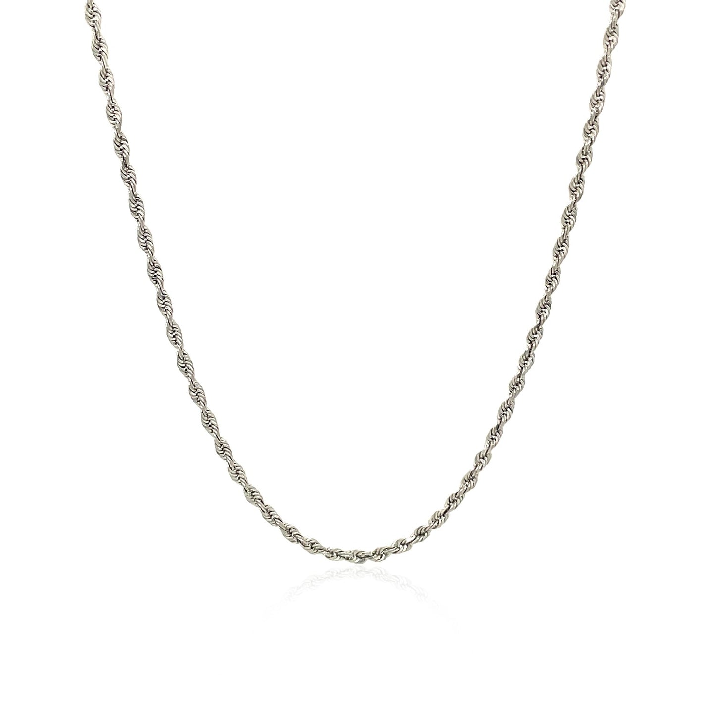 10k White Gold Solid Diamond Cut Rope Chain (1.60 mm) 