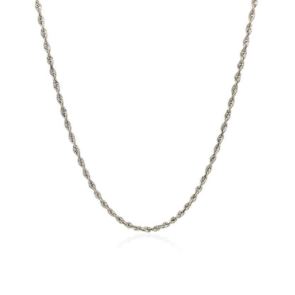 10k White Gold Solid Diamond Cut Rope Chain (1.60 mm) 