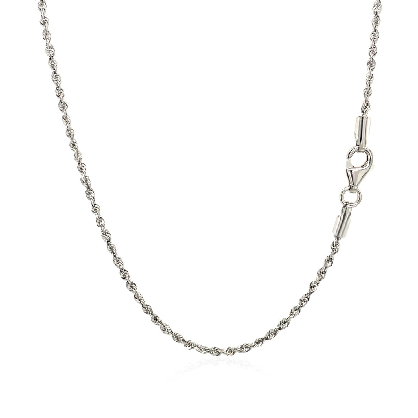 10k White Gold Solid Diamond Cut Rope Chain (1.60 mm) 