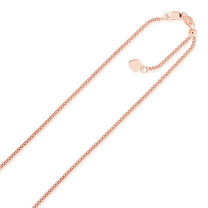 14k Rose Gold Adjustable Popcorn Chain (1.30 mm) 