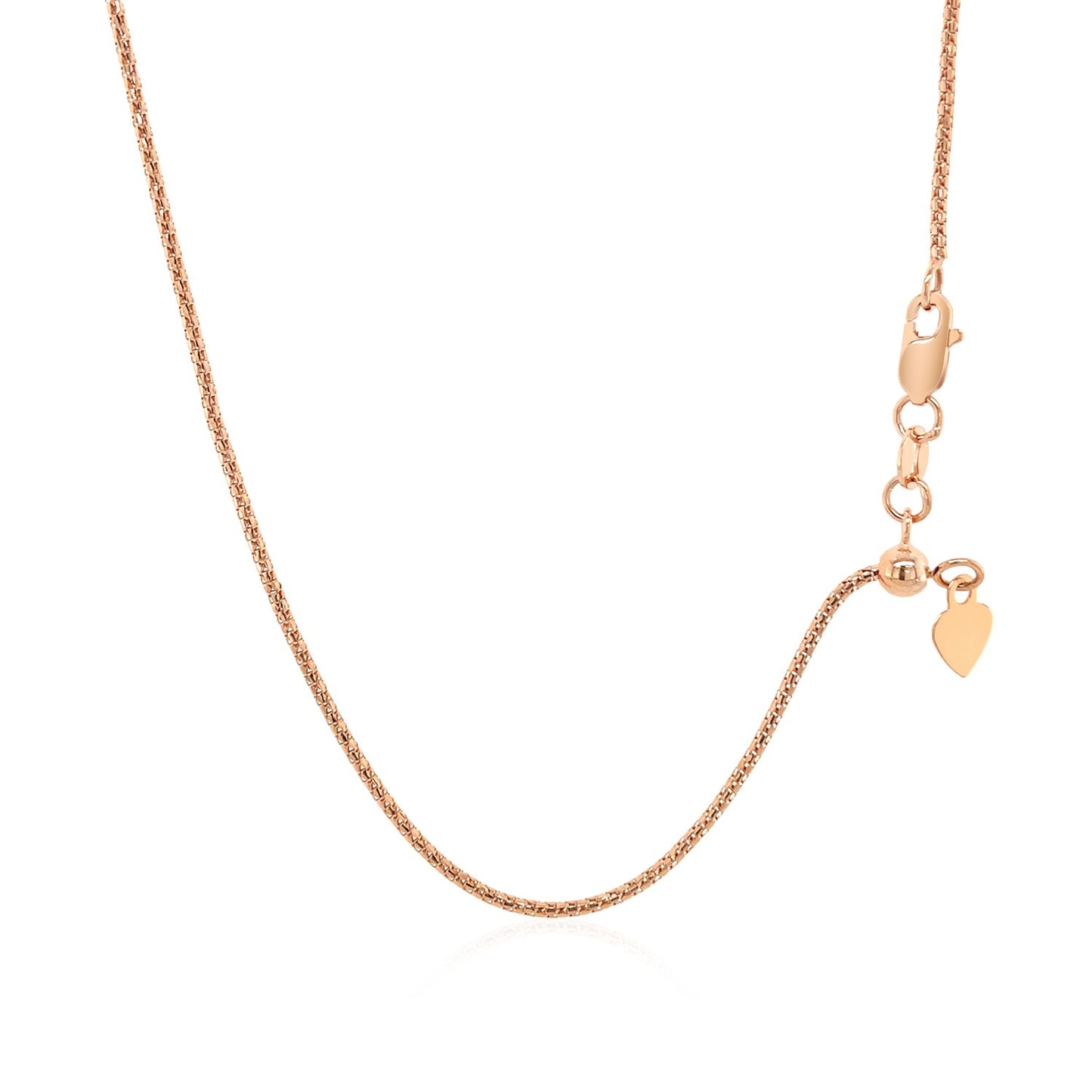 14k Rose Gold Adjustable Popcorn Chain (1.30 mm) 