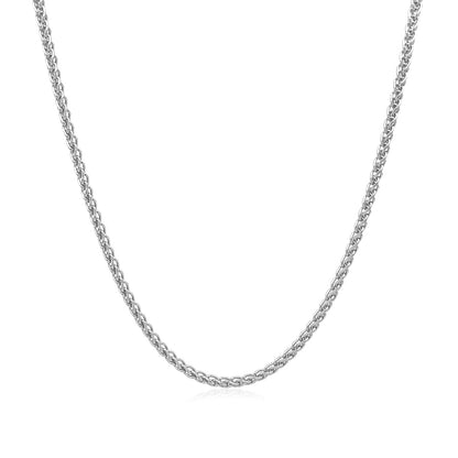 14k White Gold Round Wheat Chain (1.50 mm) 