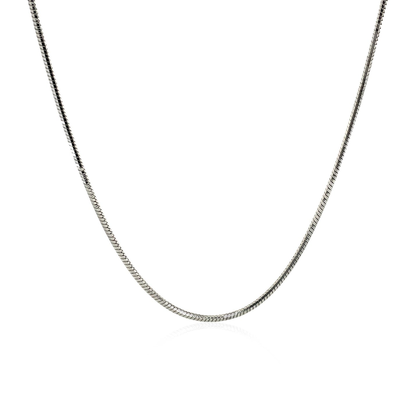 Rhodium Plated Sterling Silver Snake Style Chain (1.20 mm) 