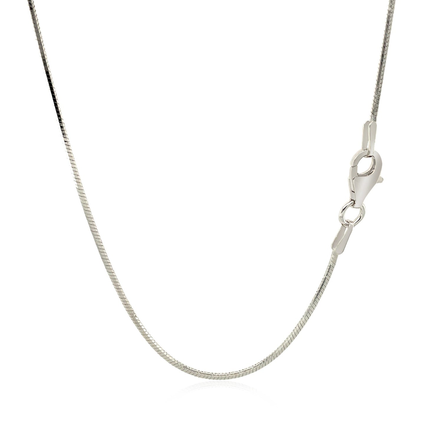 Rhodium Plated Sterling Silver Snake Style Chain (1.20 mm) 