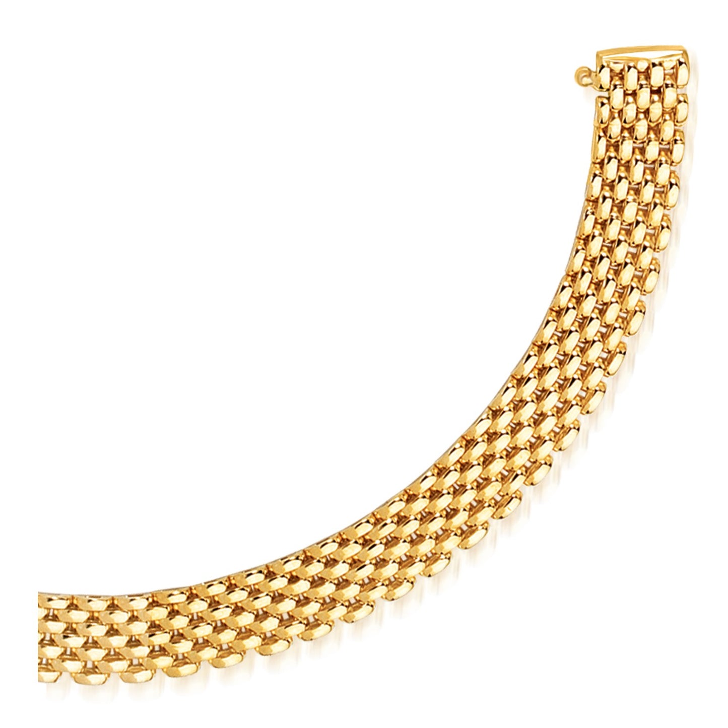 14k Yellow Gold Flexible Panther Line Bracelet (9.00 mm) 