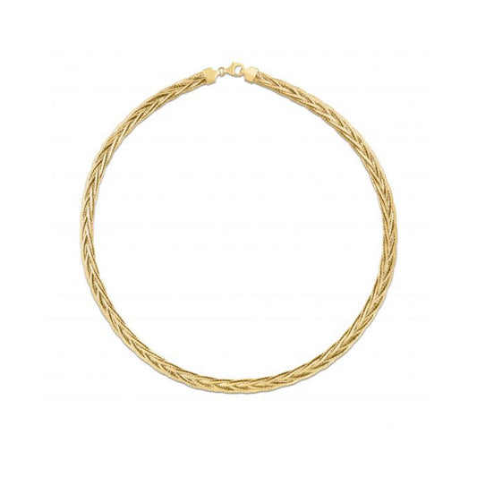 14k Yellow Gold Rapunzel Woven Necklace 