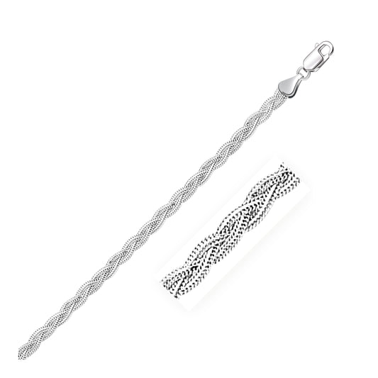 14k White Gold Braided Bracelet  (3.50 mm) 