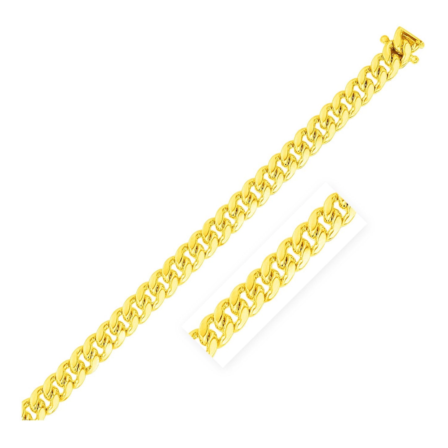 10k Yellow Gold Classic Miami Cuban Solid Bracelet (7.10 mm) 