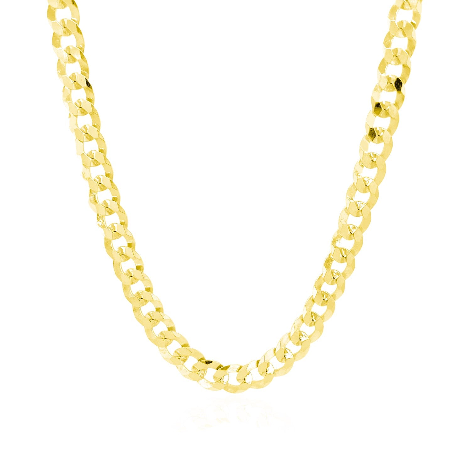 14k Yellow Gold Solid Curb Chain (5.70 mm) 