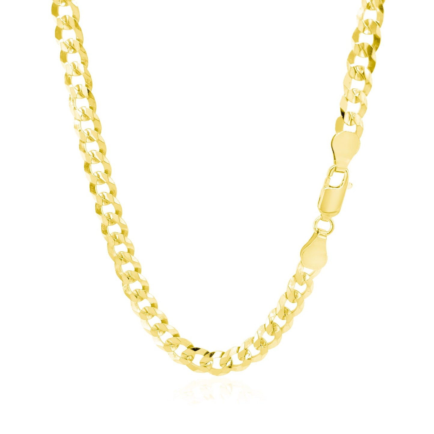 14k Yellow Gold Solid Curb Chain (5.70 mm) 