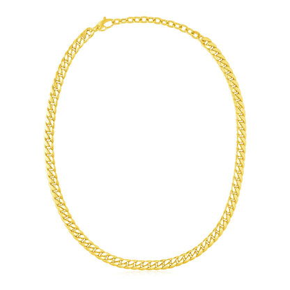 14k Yellow Gold Cuban Chain Choker Necklace 