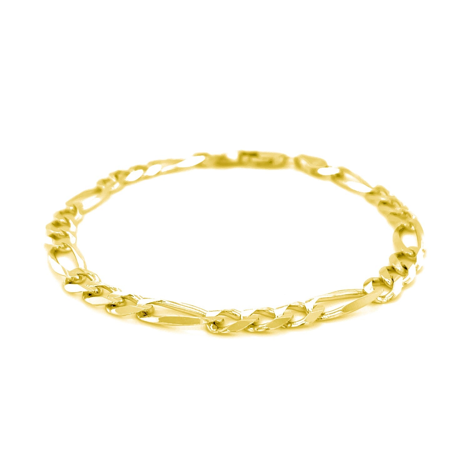 14k Yellow Gold Solid Figaro Bracelet (6.00 mm) 