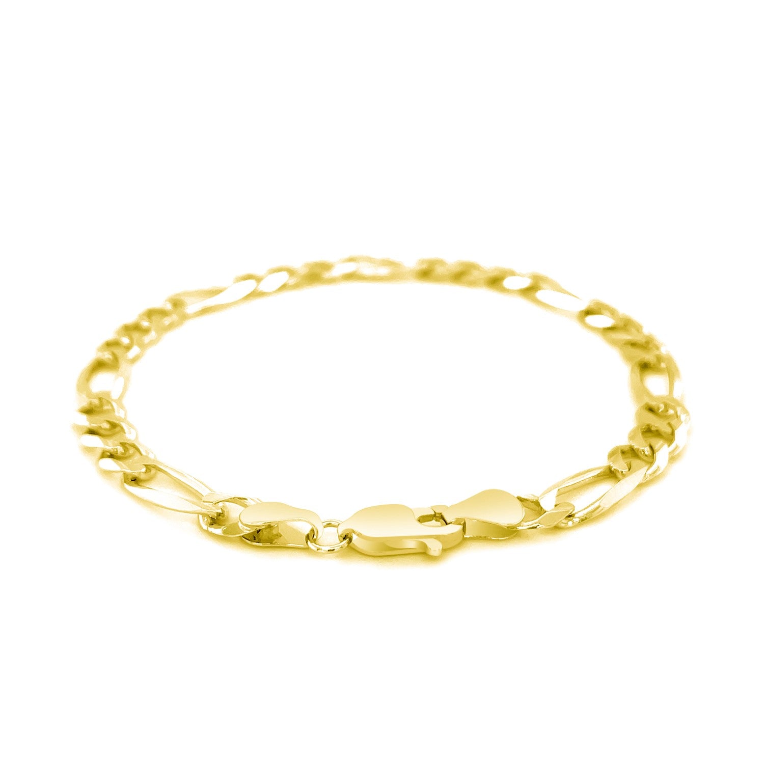 14k Yellow Gold Solid Figaro Bracelet (6.00 mm) 