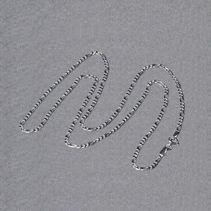 14k White Gold Solid Figaro Chain (1.90 mm) 