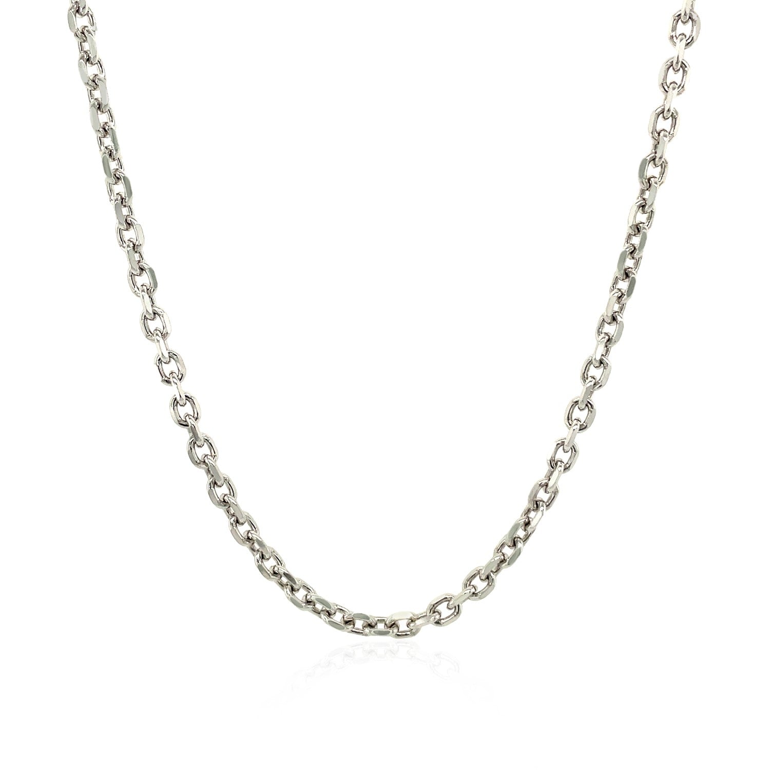 Sterling Silver Rhodium Plated Cable Chain (2.75 mm) 