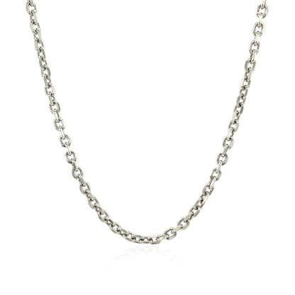 Sterling Silver Rhodium Plated Cable Chain (2.75 mm) 