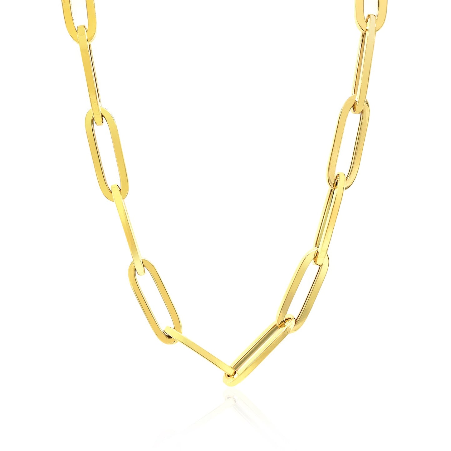 14K Yellow Gold Wide Paperclip Chain (6.10 mm) 