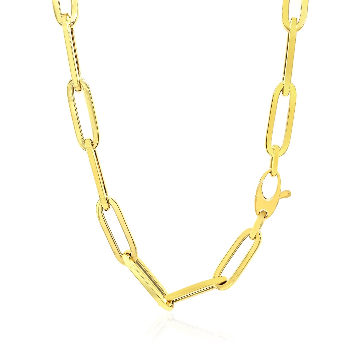 14K Yellow Gold Wide Paperclip Chain (6.10 mm) 