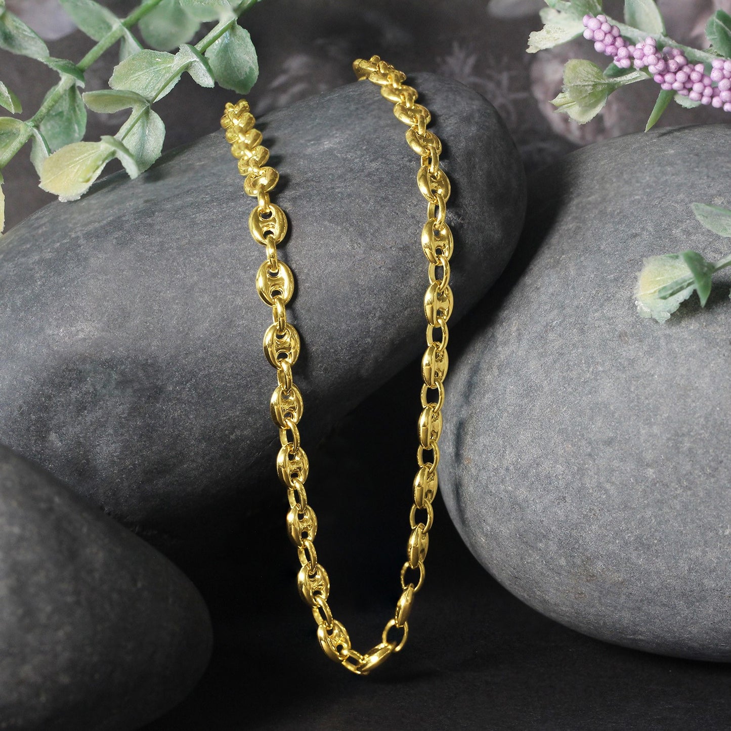 14k Yellow Gold Puffed Mariner Link Chain (4.70 mm) 