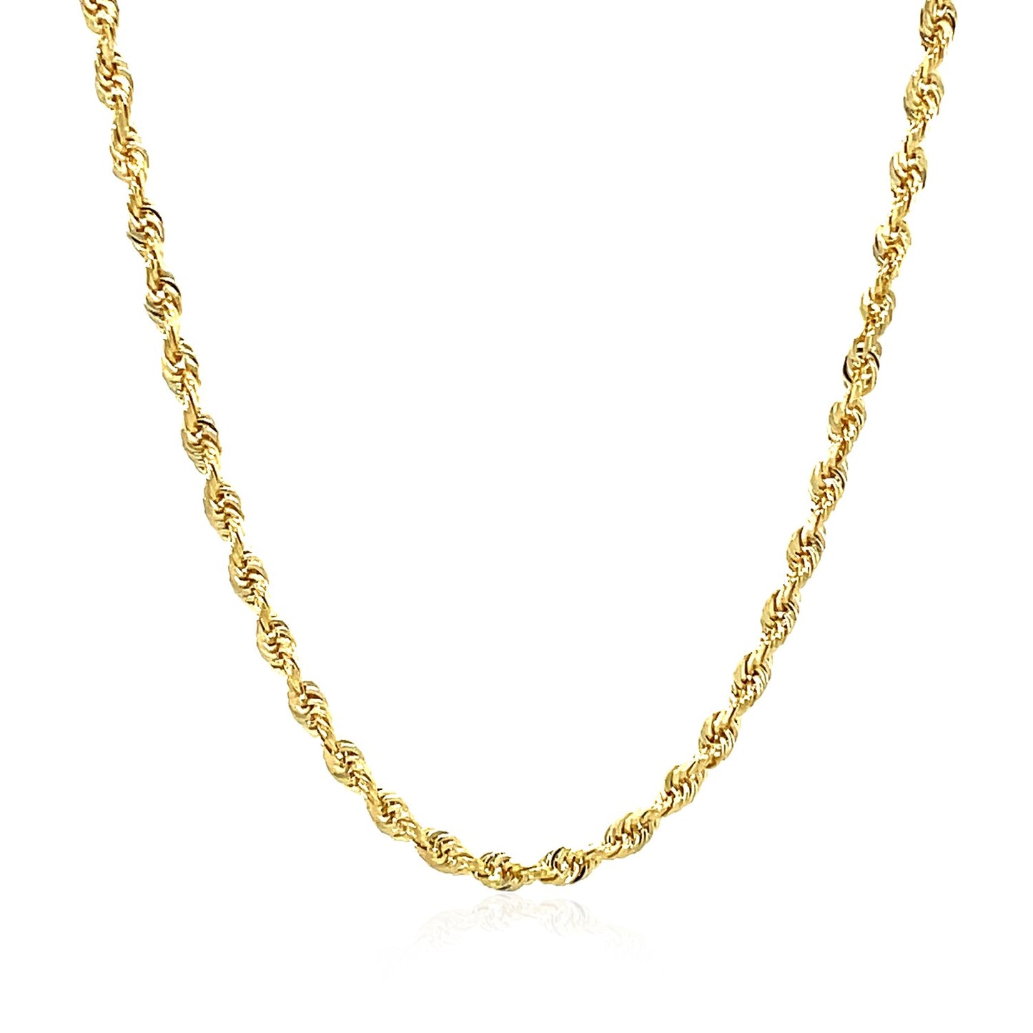 14k Yellow Gold Solid Diamond Cut Rope Chain (2.75 mm) 