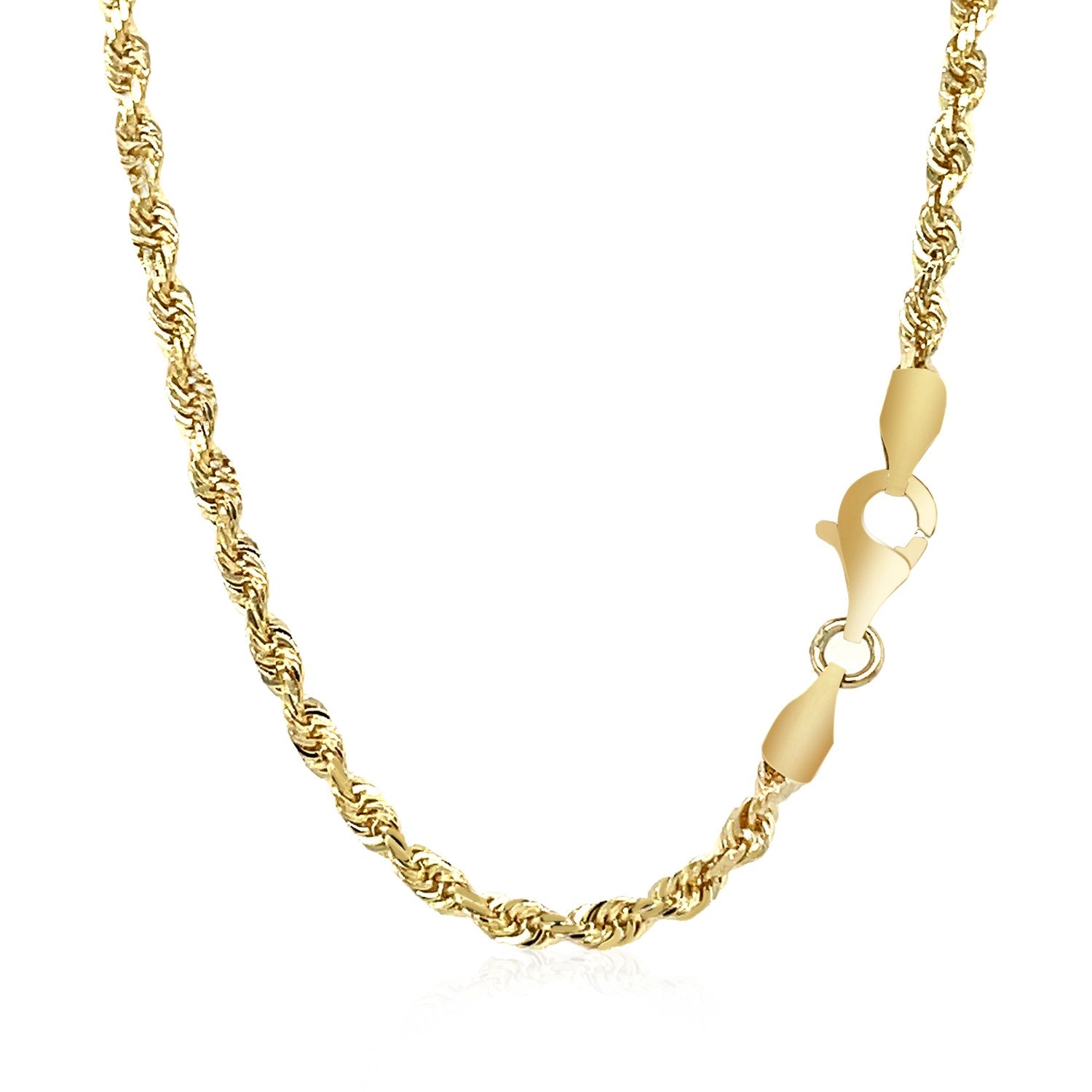 14k Yellow Gold Solid Diamond Cut Rope Chain (2.75 mm) 