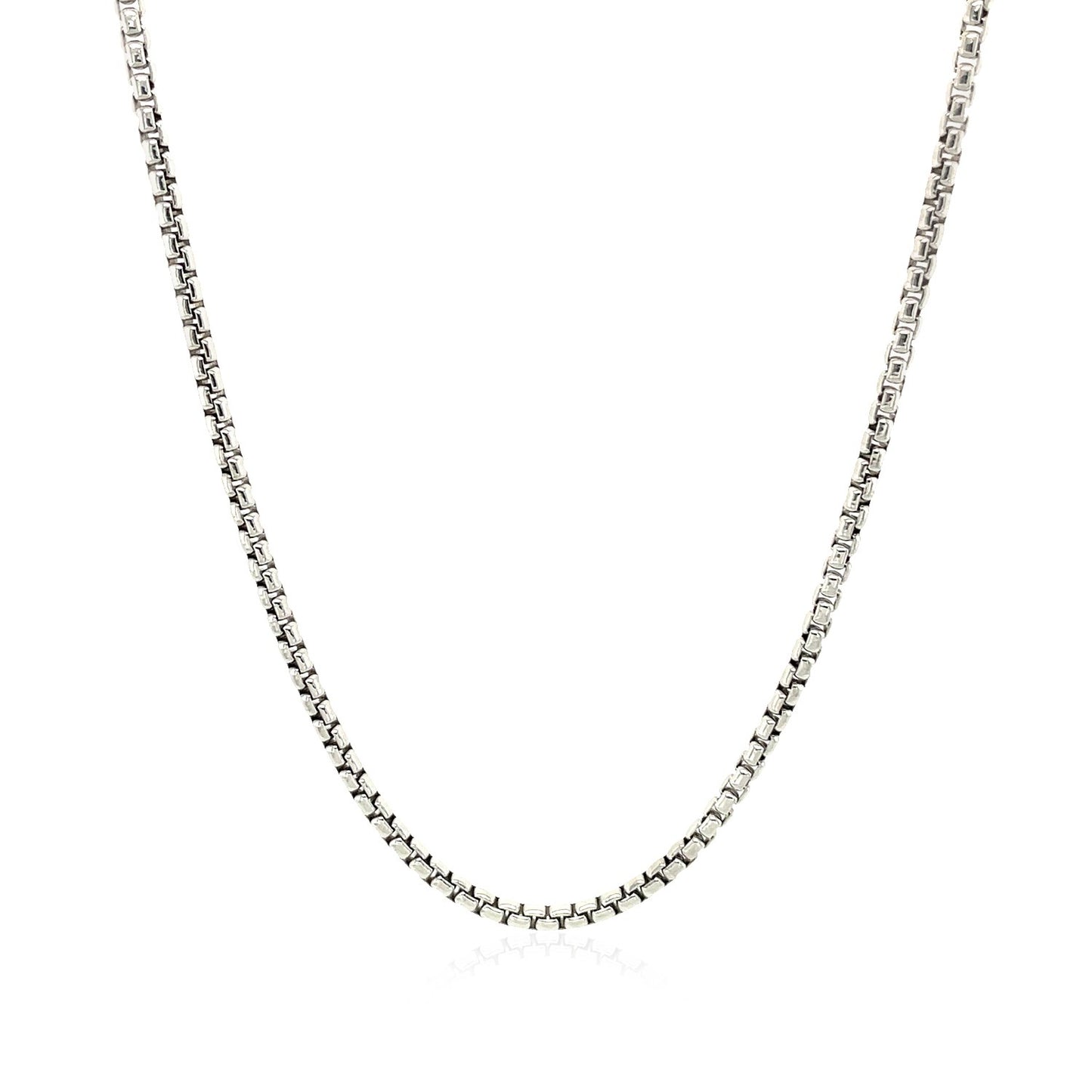 14k White Gold Round Box Chain (1.8 mm) 