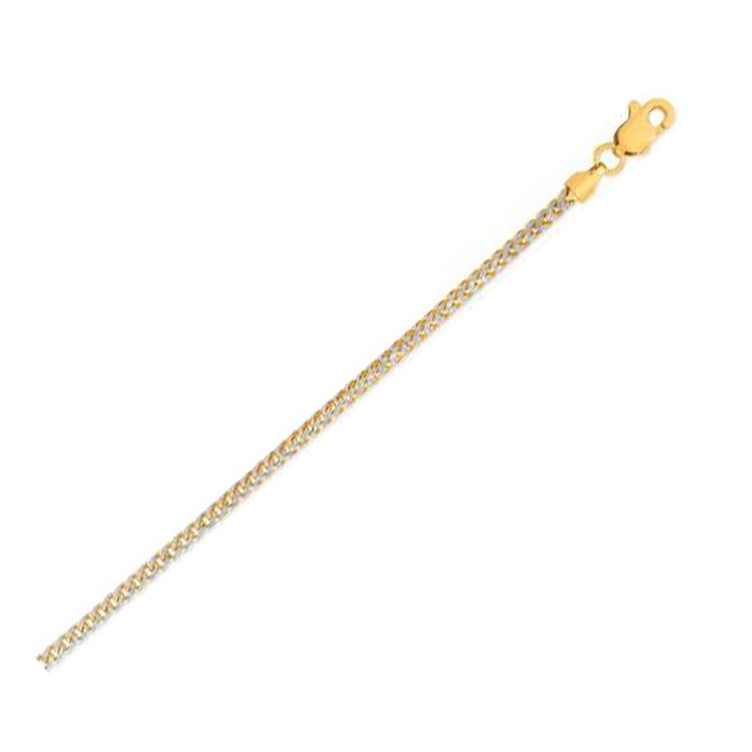 14k Yellow Gold Round Pave Franco Chain (2.30 mm) 