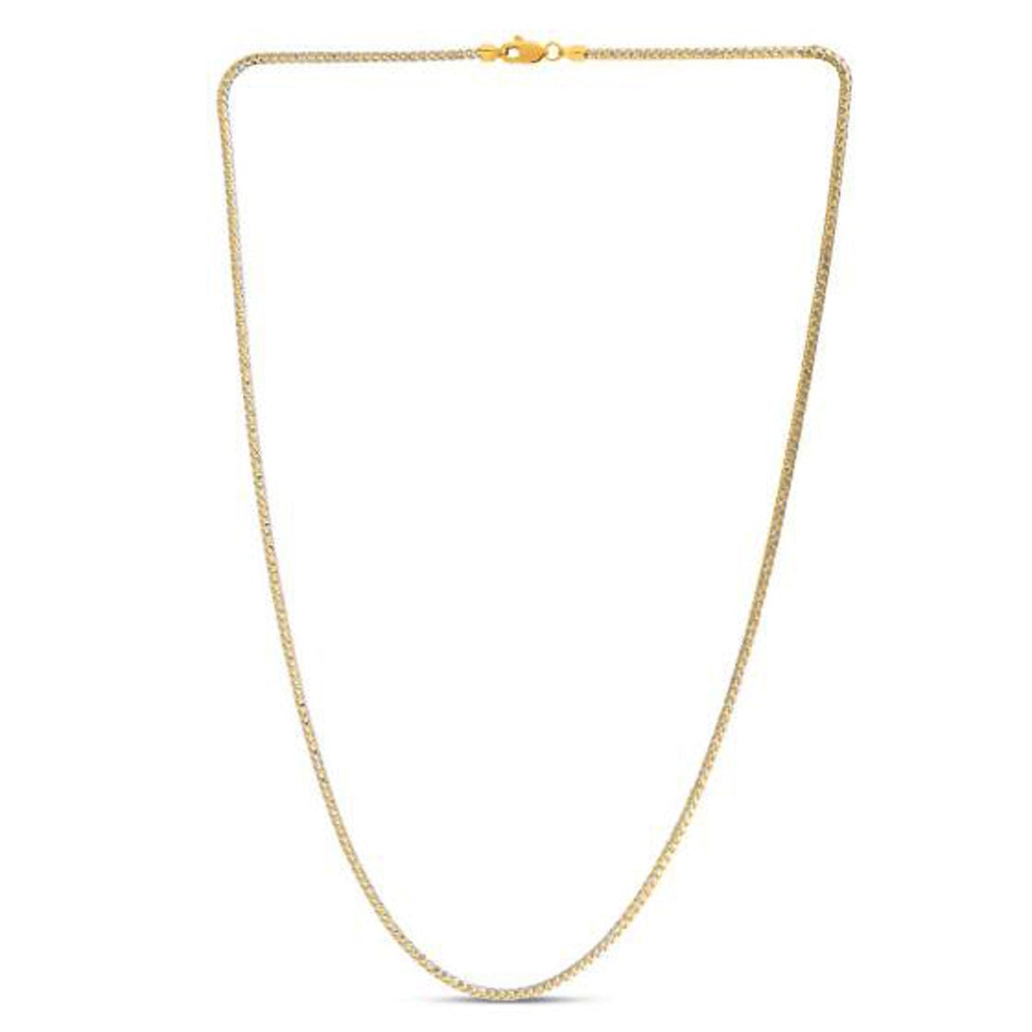 14k Yellow Gold Round Pave Franco Chain (2.30 mm) 