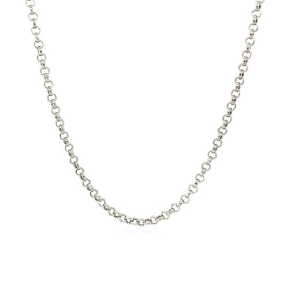 14k White Gold Rolo Chain (2.50 mm) 