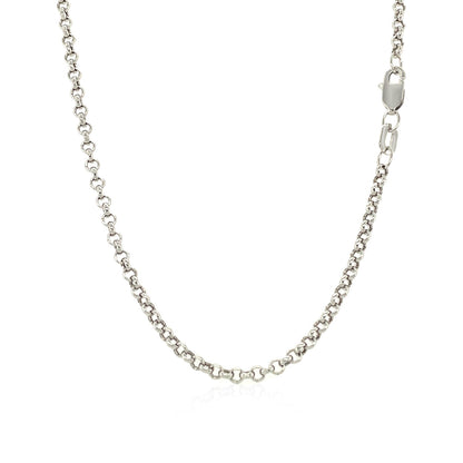 14k White Gold Rolo Chain (2.50 mm) 