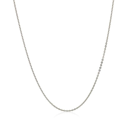 Sterling Silver Rhodium Plated Cable Chain (0.60 mm) 