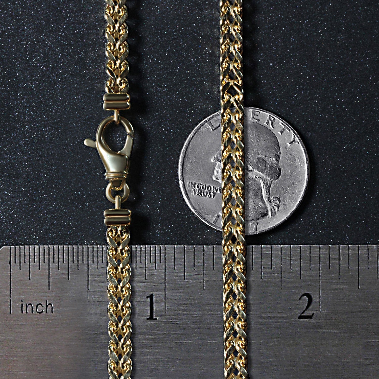 14k Yellow Gold Square Franco Chain (4.40 mm) 