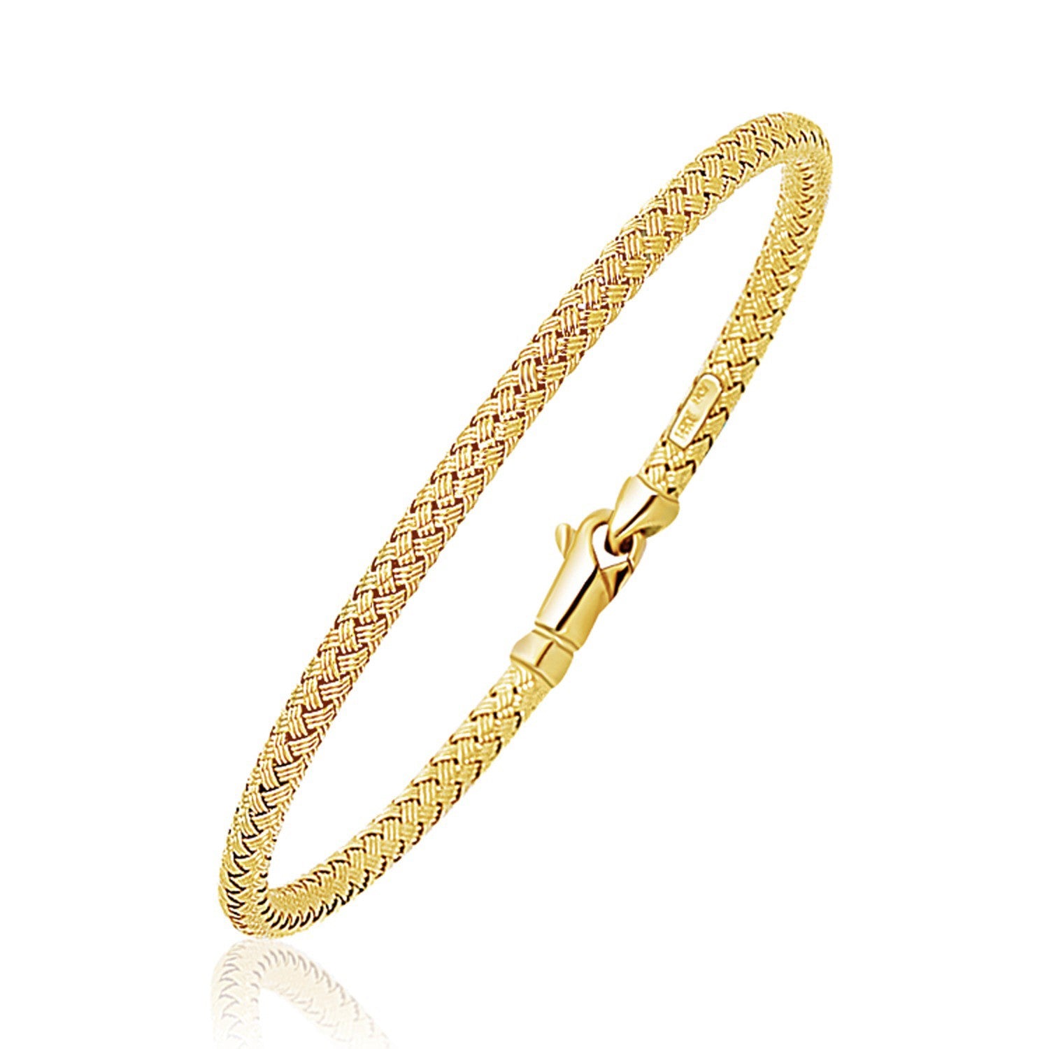 Fancy Weave Bangle in 14k Yellow Gold (3.00 mm) 