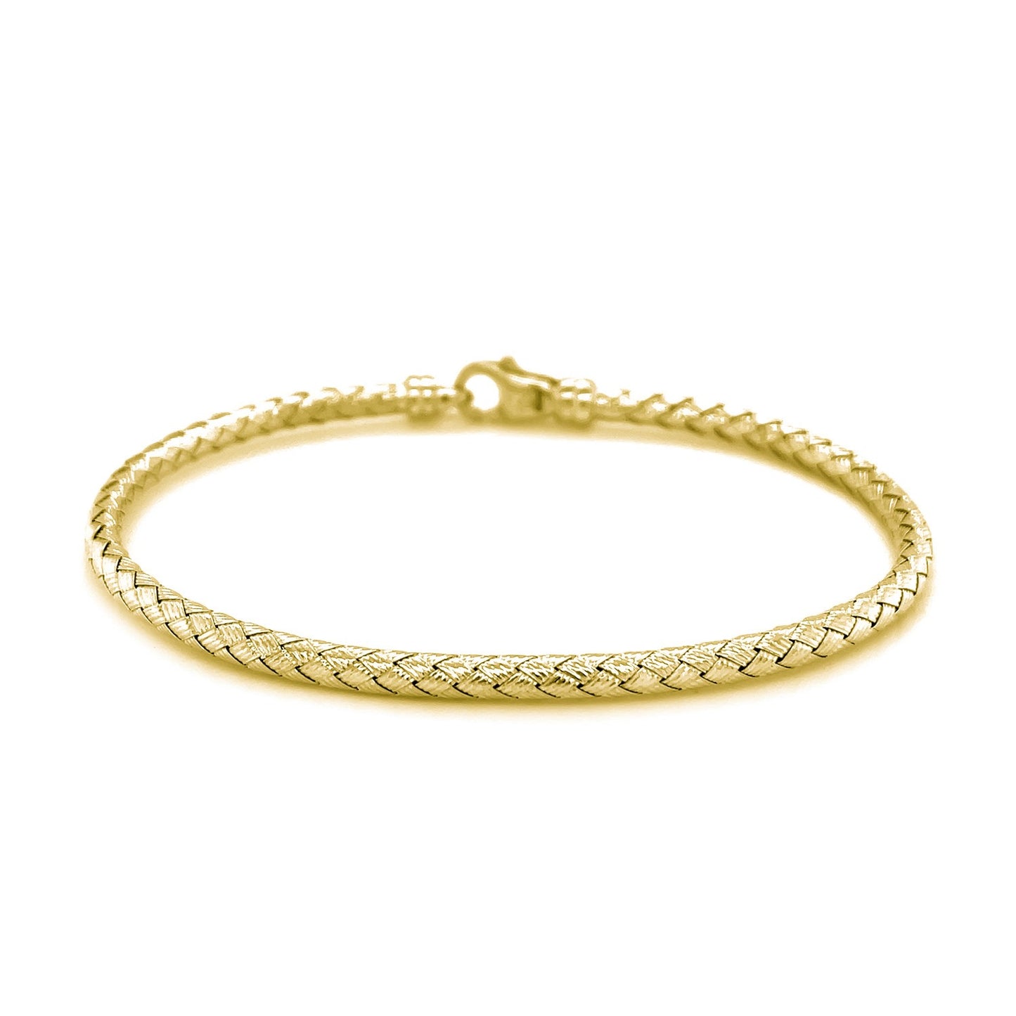 Fancy Weave Bangle in 14k Yellow Gold (3.00 mm) 