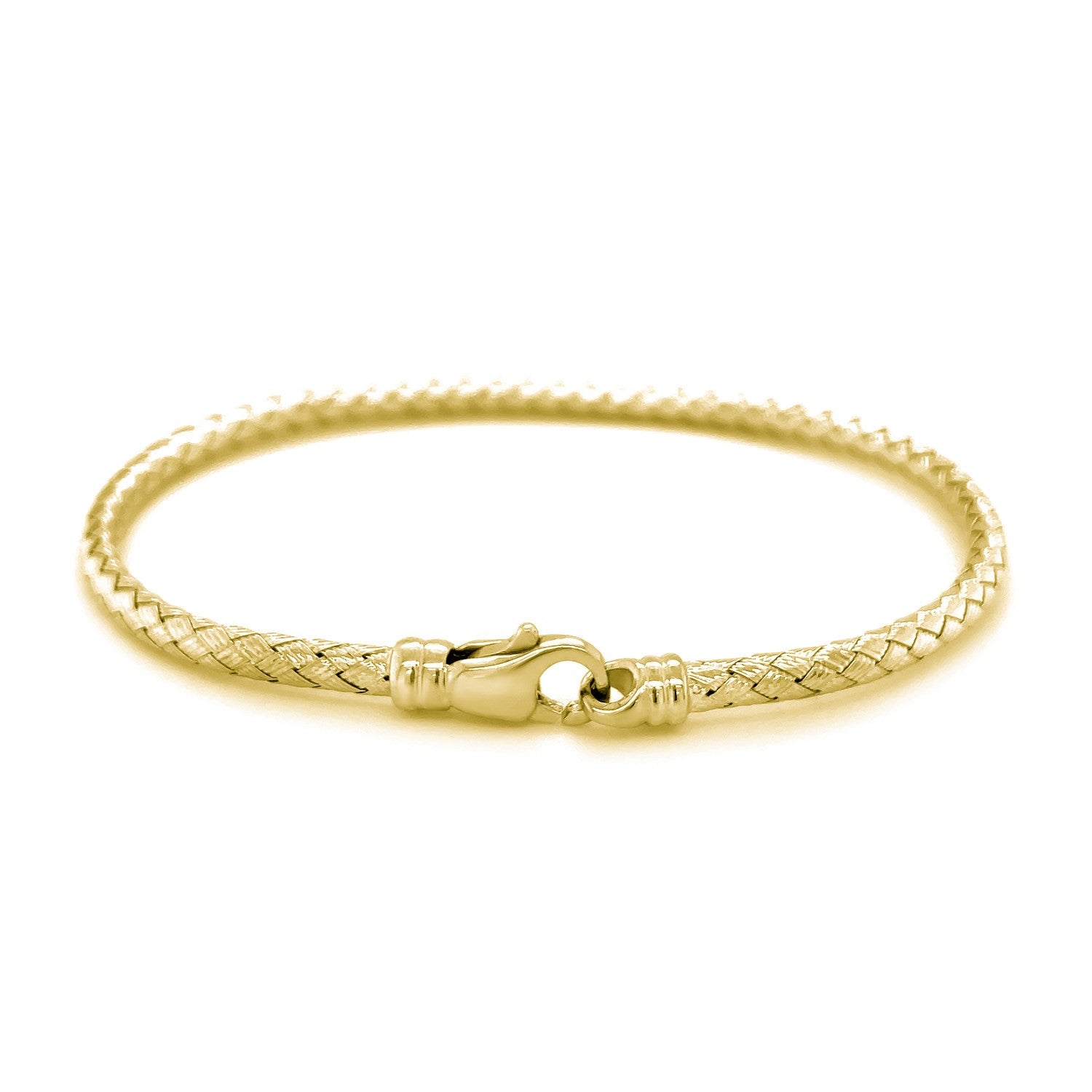 Fancy Weave Bangle in 14k Yellow Gold (3.00 mm) 