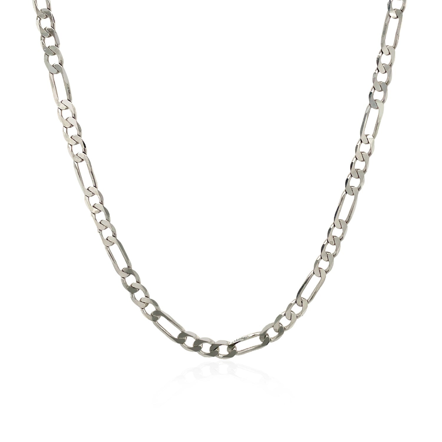 14k White Gold Solid Figaro Chain (3.00 mm) 