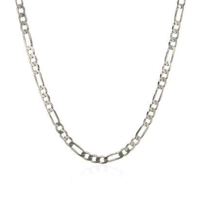 14k White Gold Solid Figaro Chain (3.00 mm) 