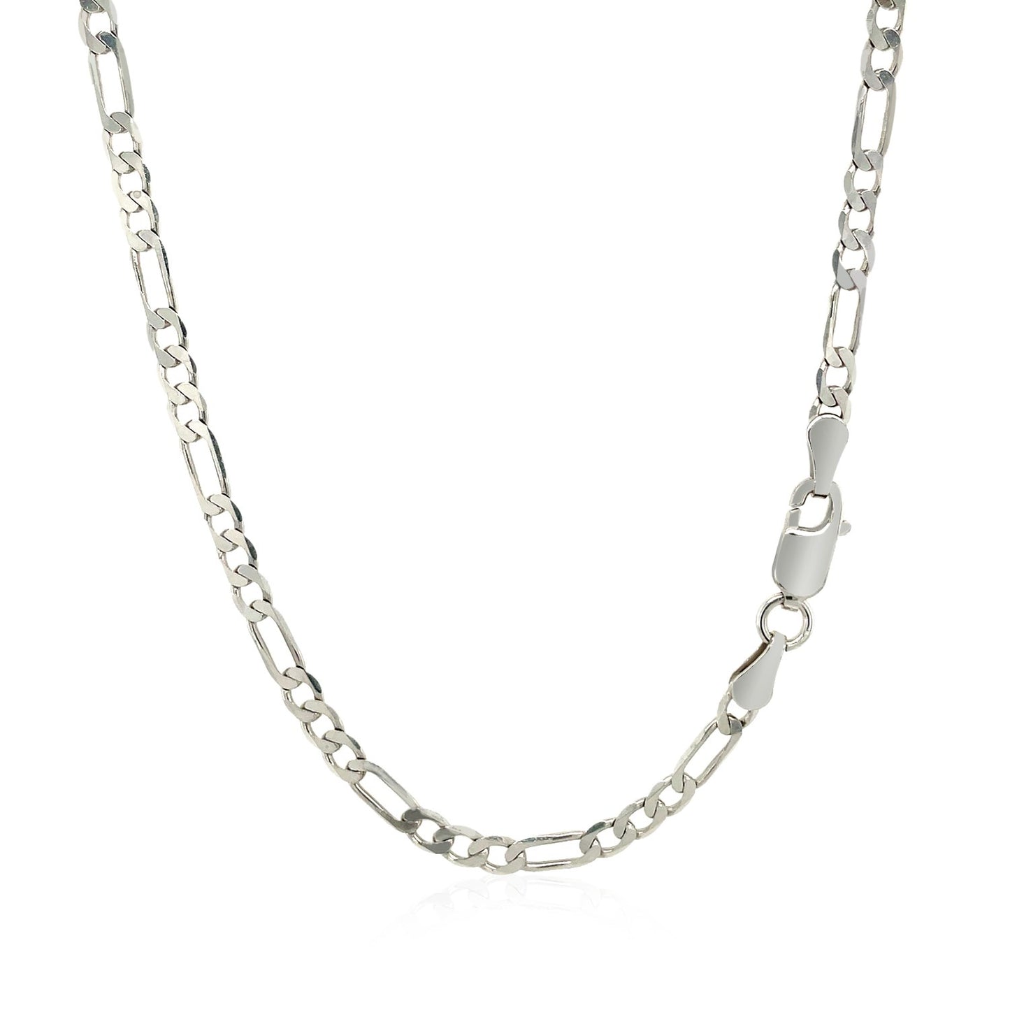 14k White Gold Solid Figaro Chain (3.00 mm) 