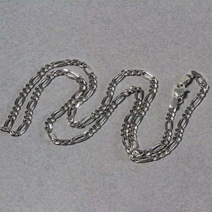14k White Gold Solid Figaro Chain (3.00 mm) 