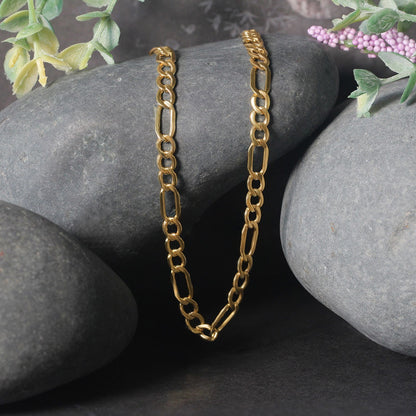 14k Yellow Gold Lite Figaro Chain (4.70 mm) 