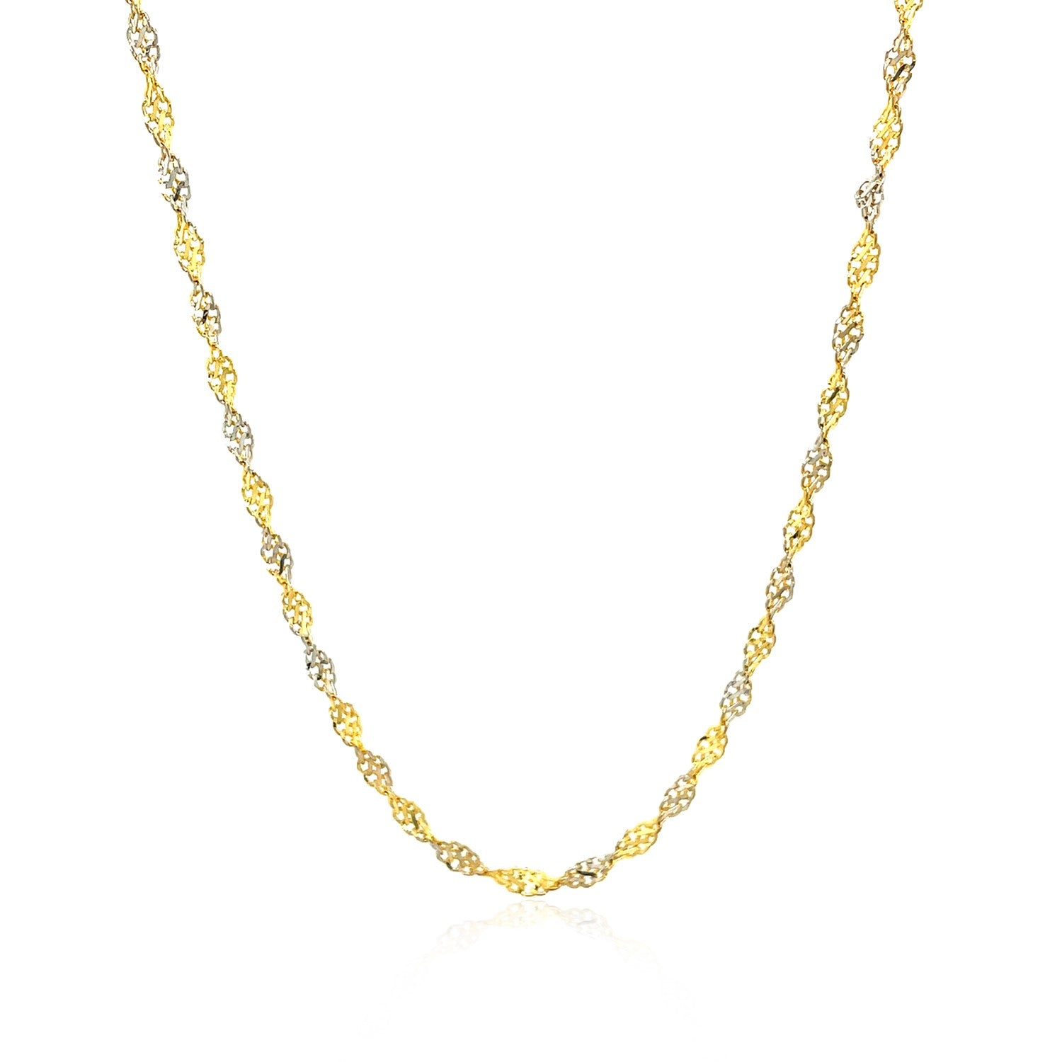 14k Two-Tone Gold Singapore Chain (2.50 mm) 